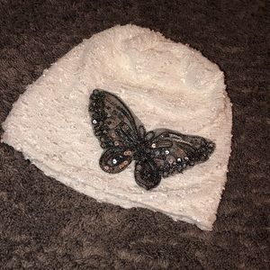 Sparkly hat with butterfly